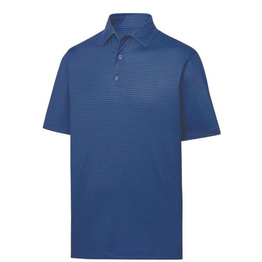 FJ Footjoy Prodry Lisle Polo Shirt Men's Large Blue White Short Sleeve Golf